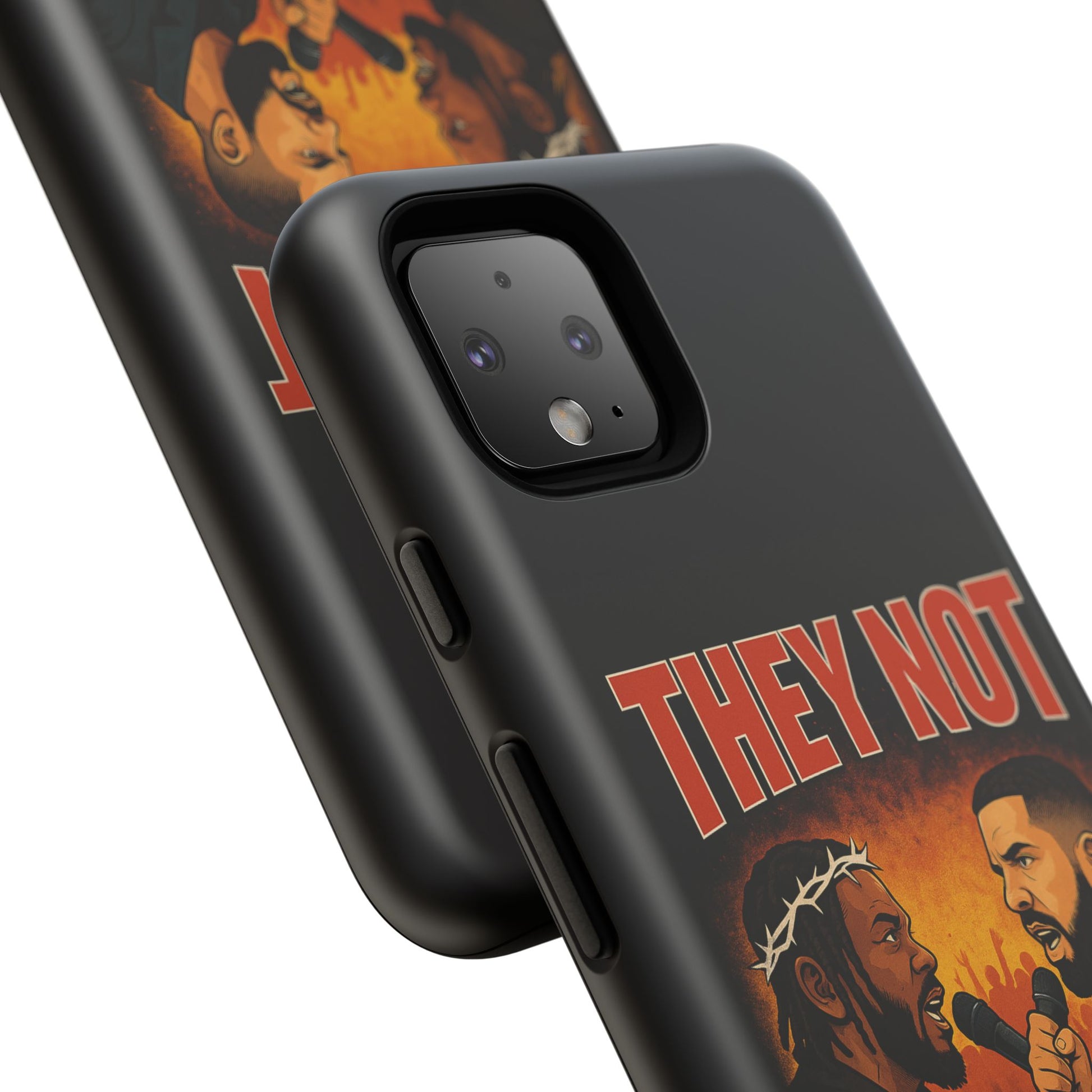 "Tough phone case, durable iPhone cover with funny design, perfect gift for Drake fans.