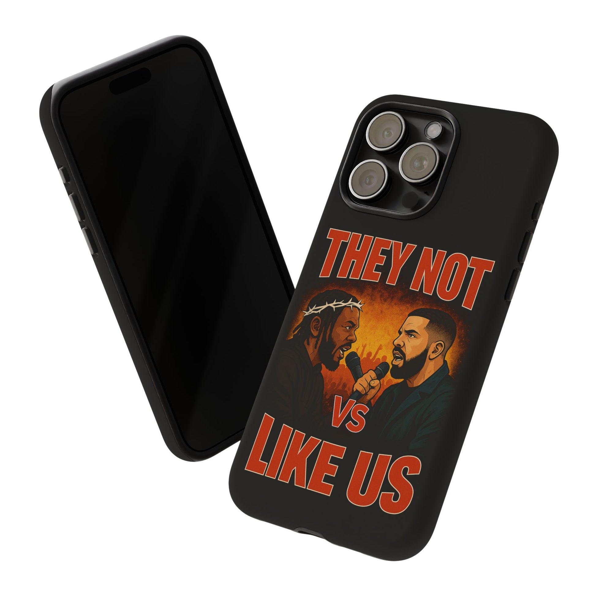 "Tough phone case, durable iPhone cover with funny design, perfect gift for Drake fans.