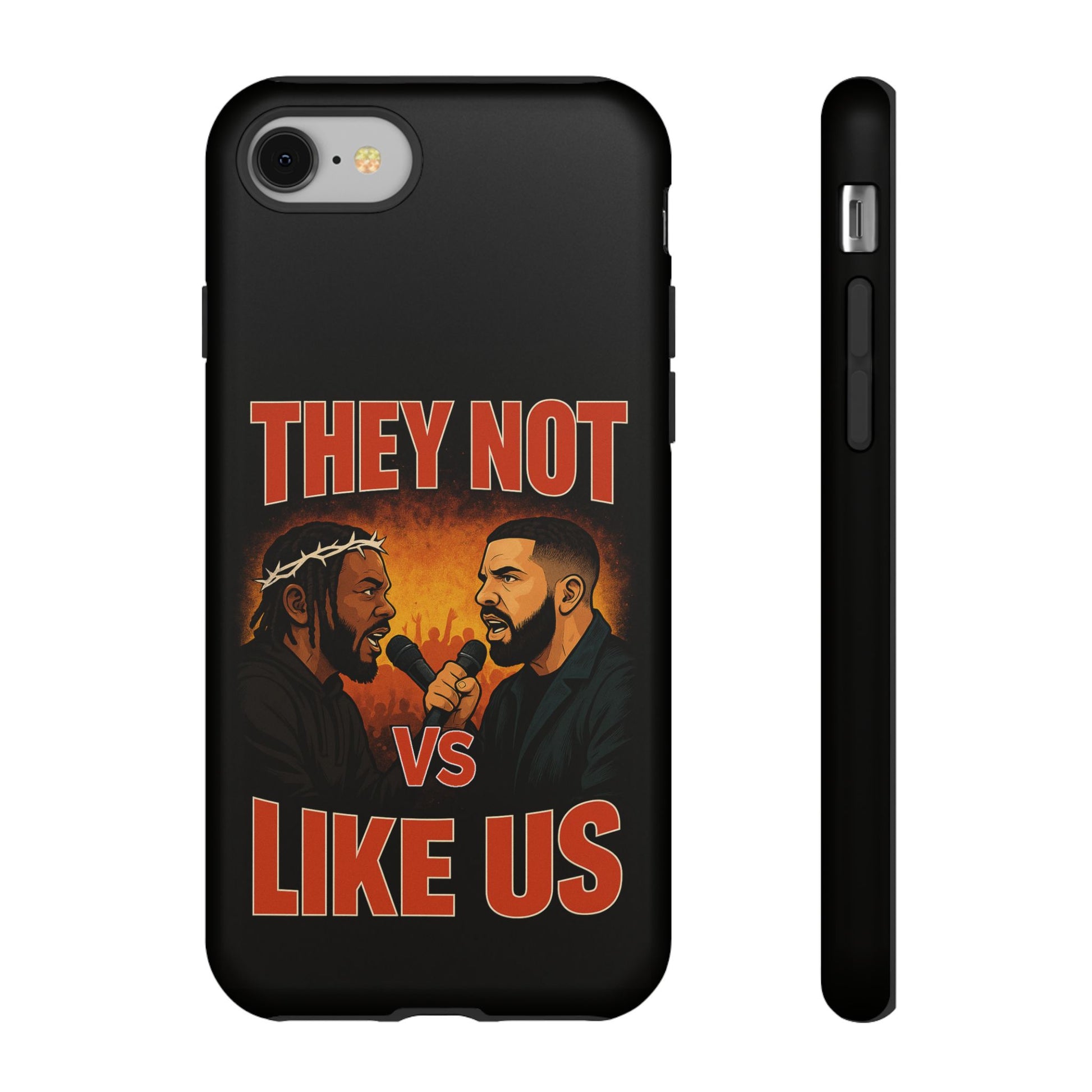 "Tough phone case, durable iPhone cover with funny design, perfect gift for Drake fans.