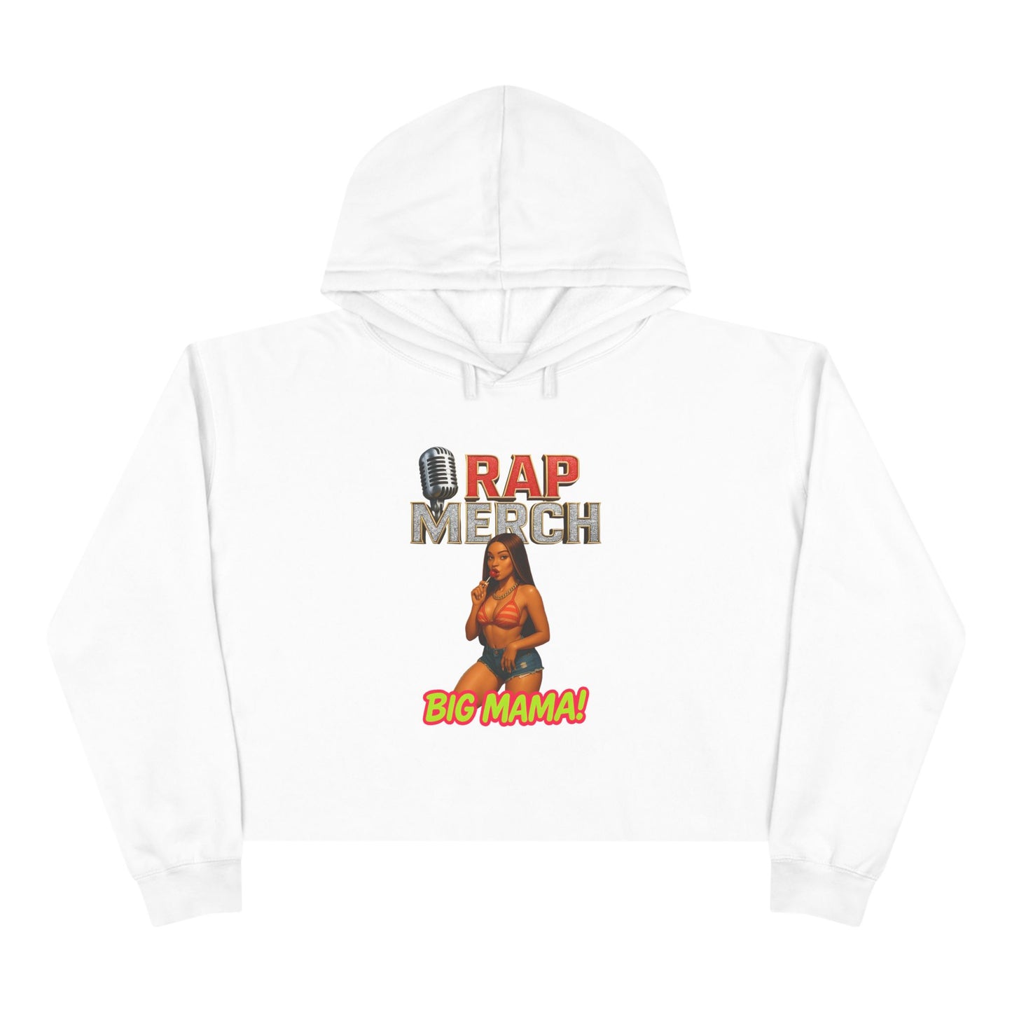 Rap Merch Crop Hoodie, Big Mama Hoodie, Music Lover Gift, Funny Hoodie for Her, Streetwear Crop Top, Casual Cozy Outfit