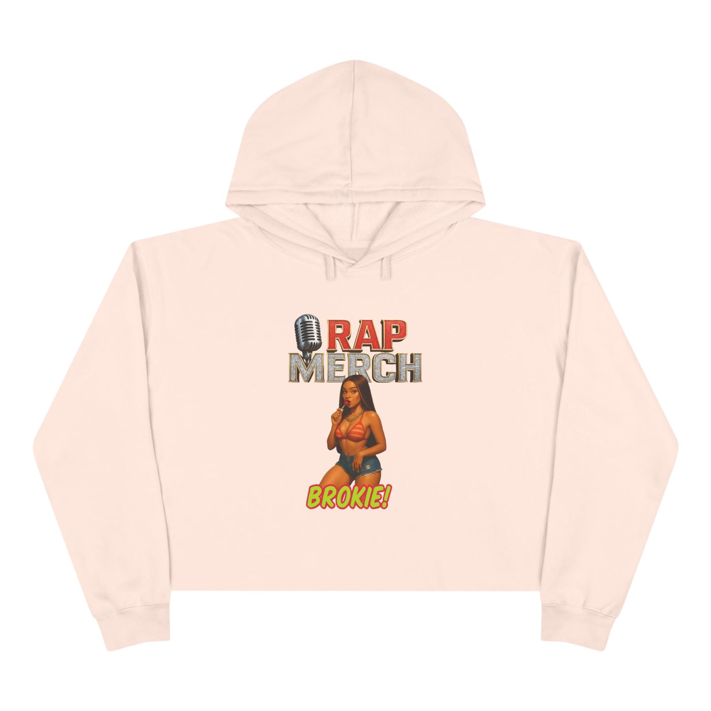 Rap Merchant Crop Hoodie, Trendy Streetwear Sweatshirt, Gift for Music Lovers, Stylish Rapper Hoodie, Casual Fashion Top