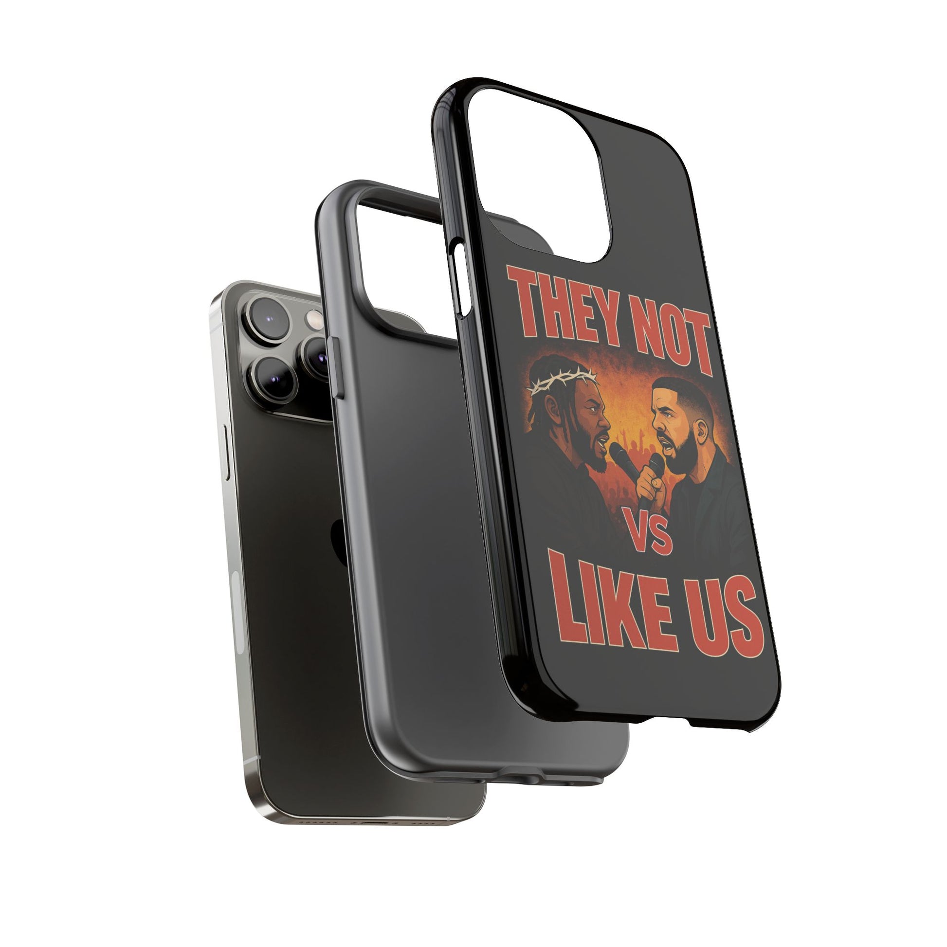 "Tough phone case, durable iPhone cover with funny design, perfect gift for Drake fans.