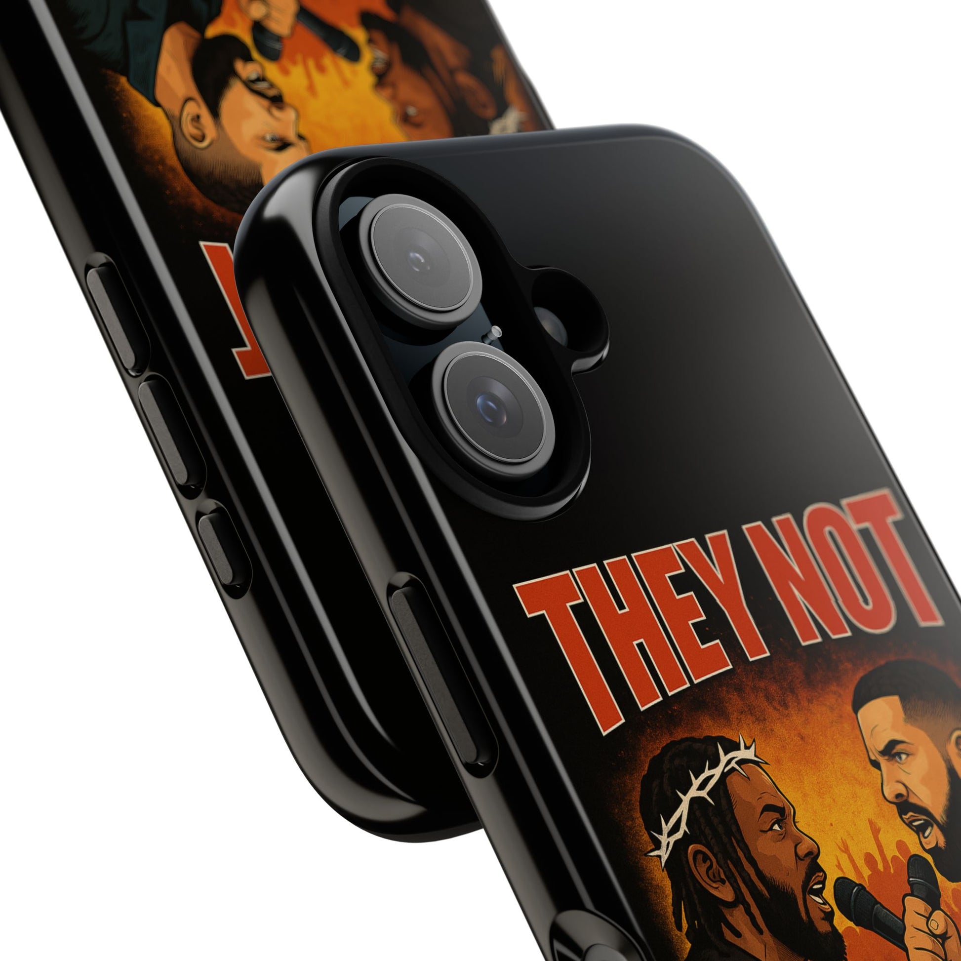 "Tough phone case, durable iPhone cover with funny design, perfect gift for Drake fans.