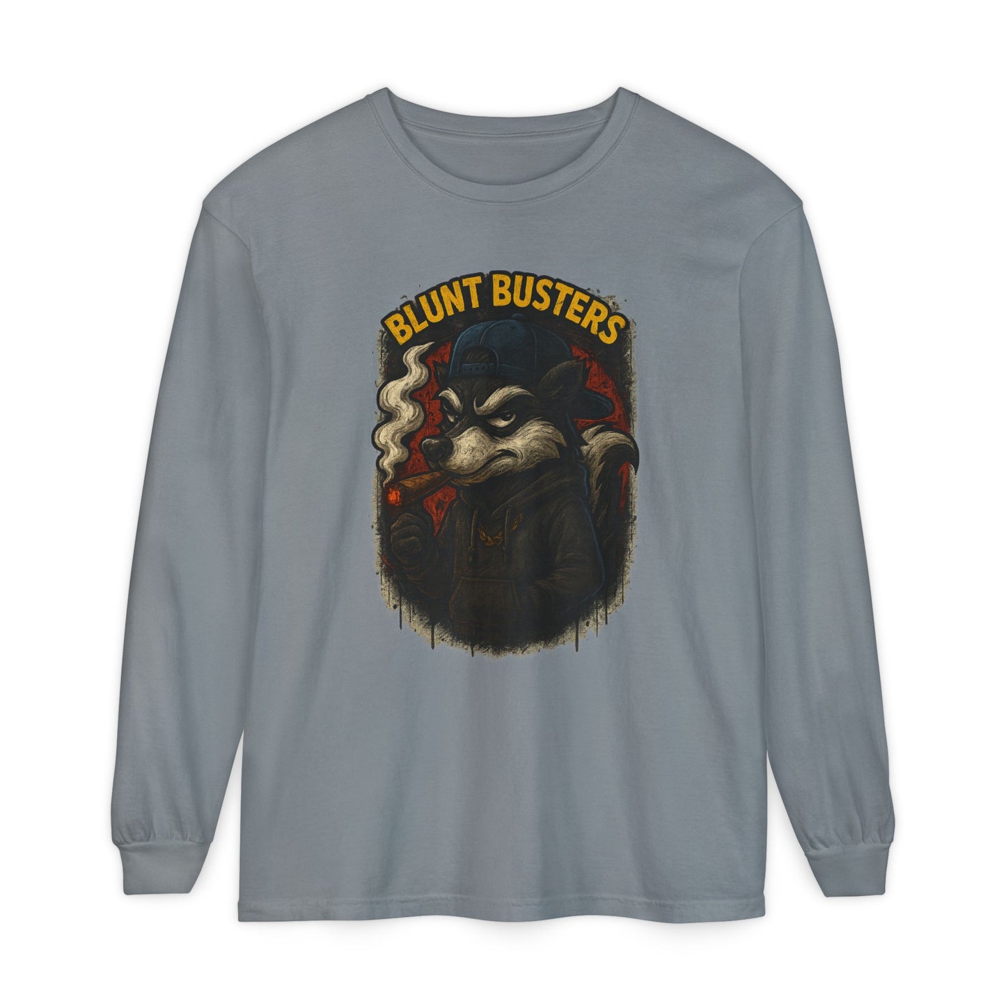 Retro Cartoon Long Sleeve T-Shirt for Casual Wear, Hipster Gift, Streetwear Style, Unisex Fashion, Graphic Tees, Blunt Busters Design