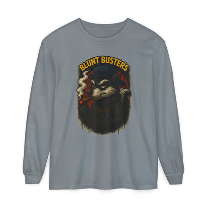 Retro Cartoon Long Sleeve T-Shirt for Casual Wear, Hipster Gift, Streetwear Style, Unisex Fashion, Graphic Tees, Blunt Busters Design