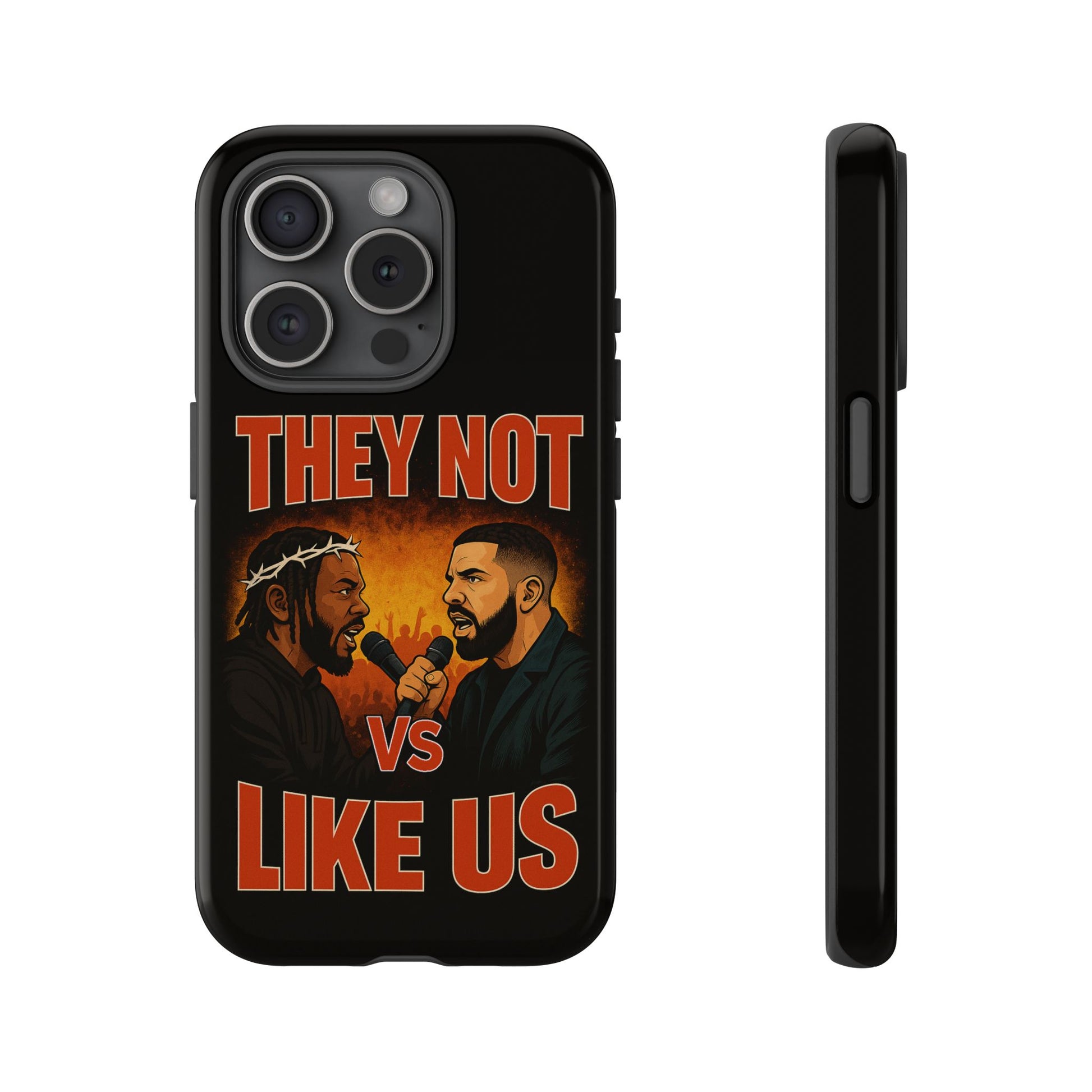 "Tough phone case, durable iPhone cover with funny design, perfect gift for Drake fans.