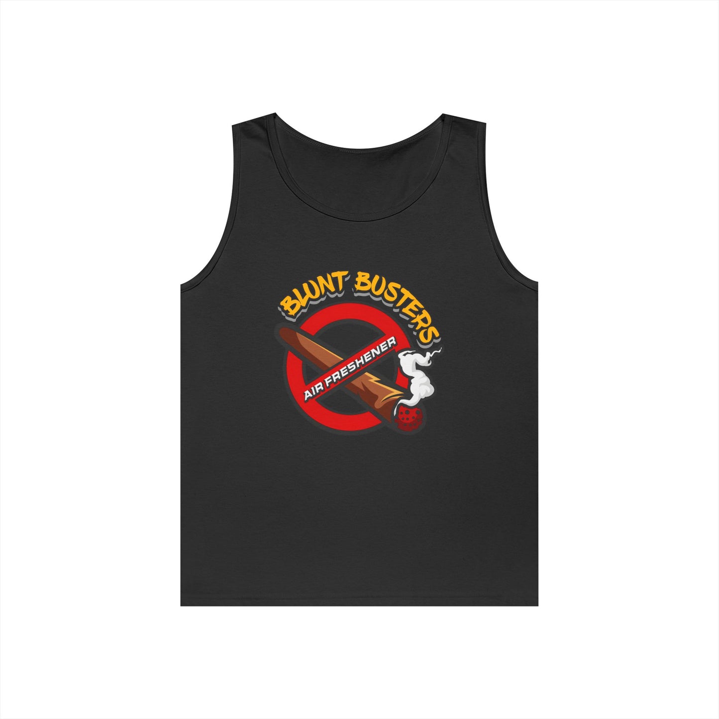 "Blunt Busters unisex heavy cotton tank top, fun summer tee for parties, festivals, and casual wear."