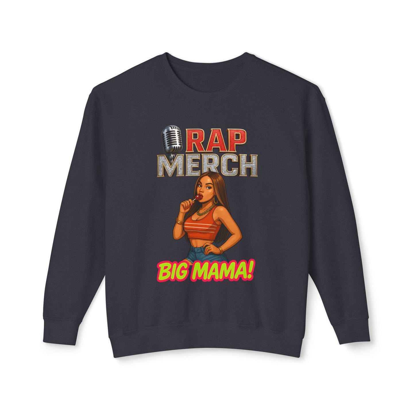 Big Mama Rap Merch Crewneck Sweatshirt, Unisex Lightweight Hoodie, Hip Hop Apparel, Music Lover Gift, Streetwear Fashion