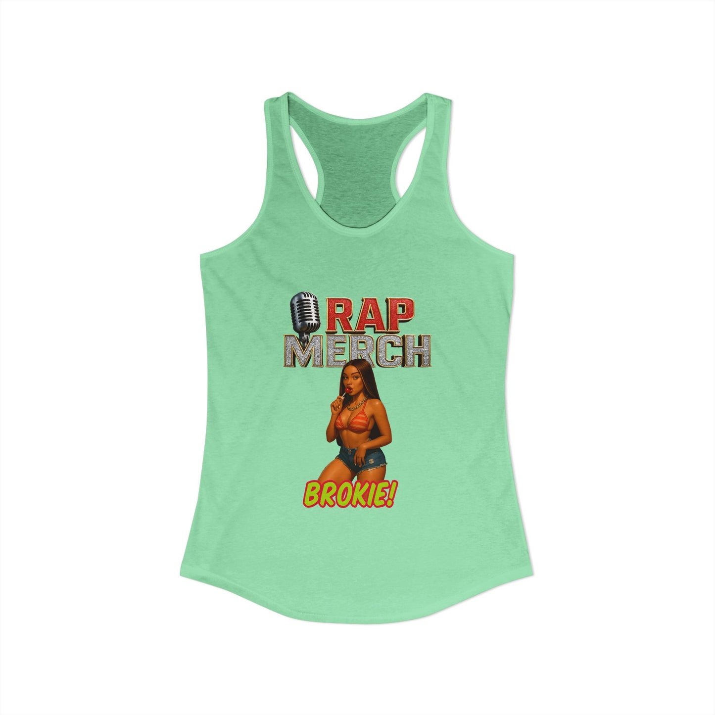 Women's Music-Inspired Racerback Tank, Cool Summer Workout Top, Rap Merch Tee, Casual Streetwear, Gift for Music Lovers, 80s Theme Party Tee
