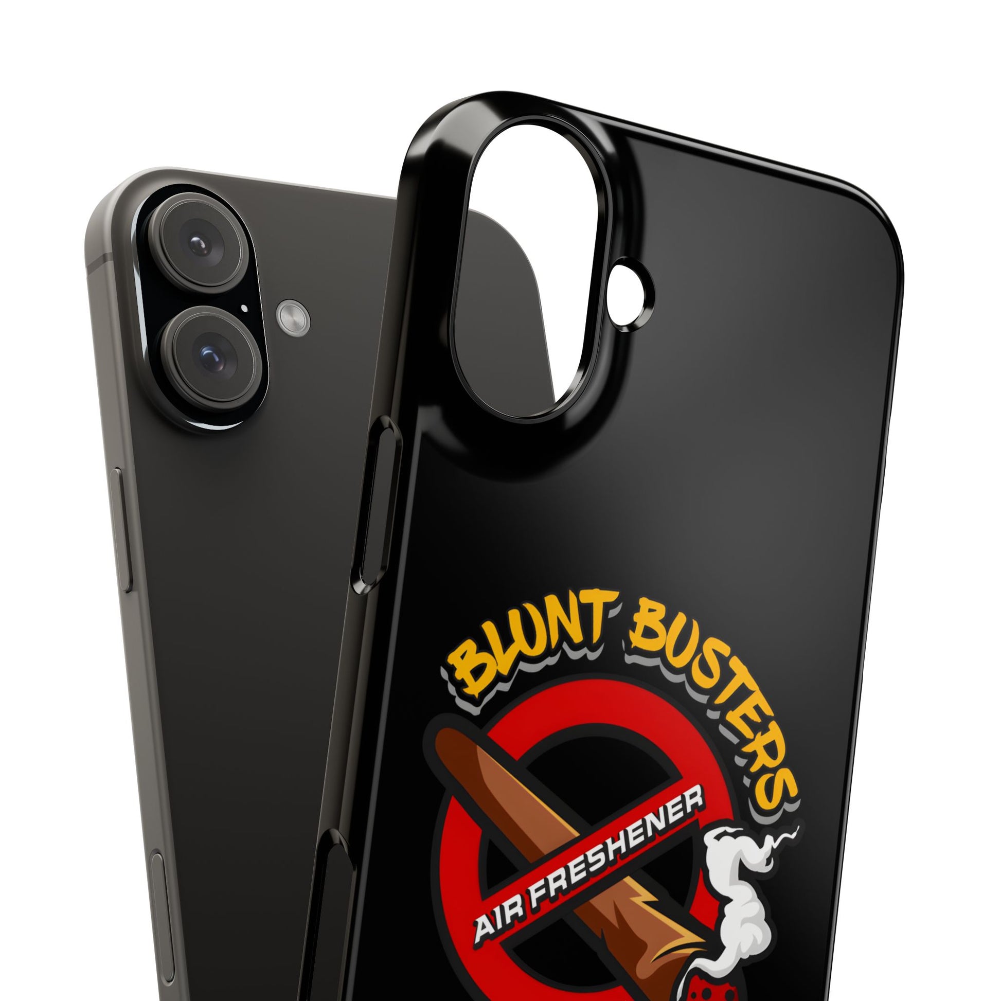 "Slim phone case with Blunt Busters design, trendy protective accessory and fun gift.