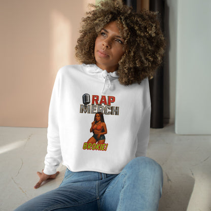 Rap Merchant Crop Hoodie, Trendy Streetwear Sweatshirt, Gift for Music Lovers, Stylish Rapper Hoodie, Casual Fashion Top