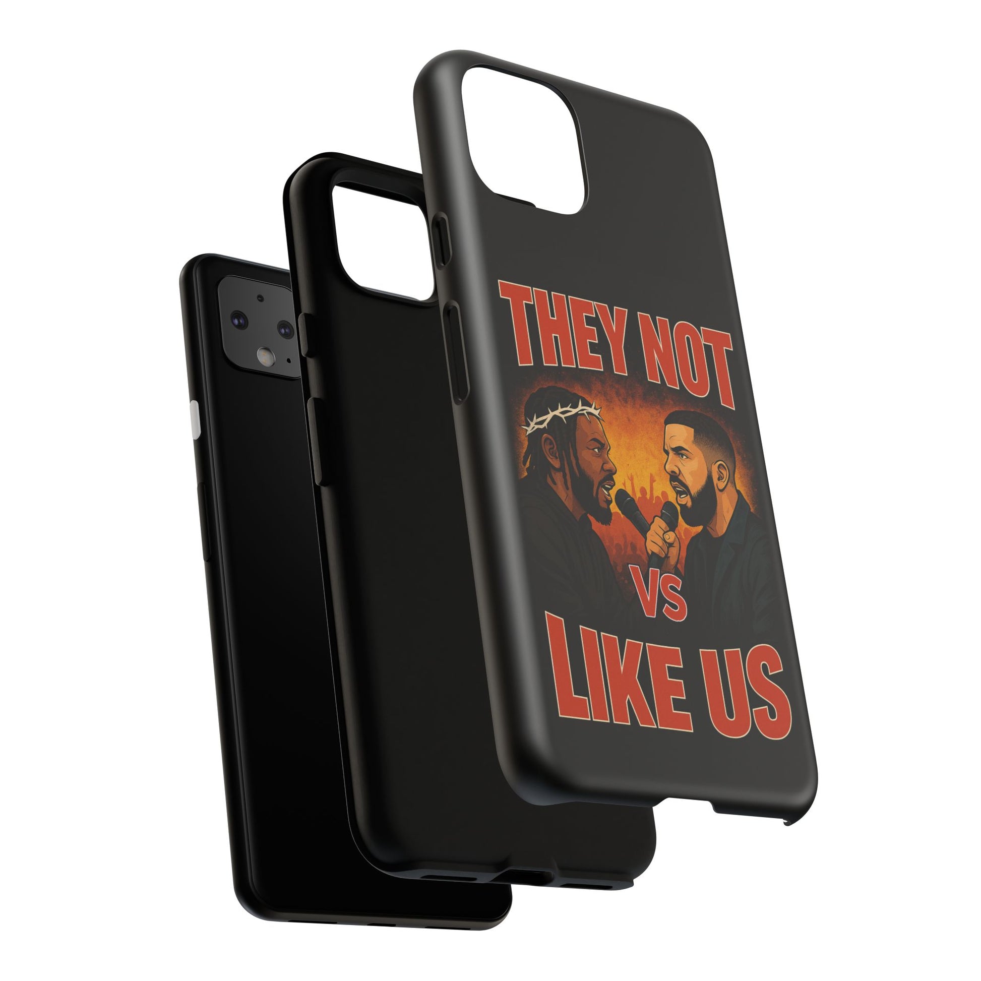 "Tough phone case, durable iPhone cover with funny design, perfect gift for Drake fans.
