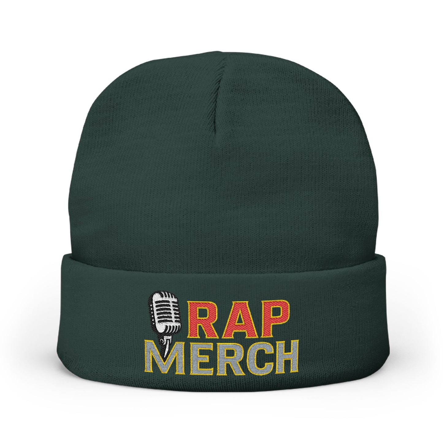 Rap Merch Embroidered Knit Beanie, Hip Hop Accessory, Music Lover Gift, Streetwear Fashion, Winter Warmth, Trendy Headwear