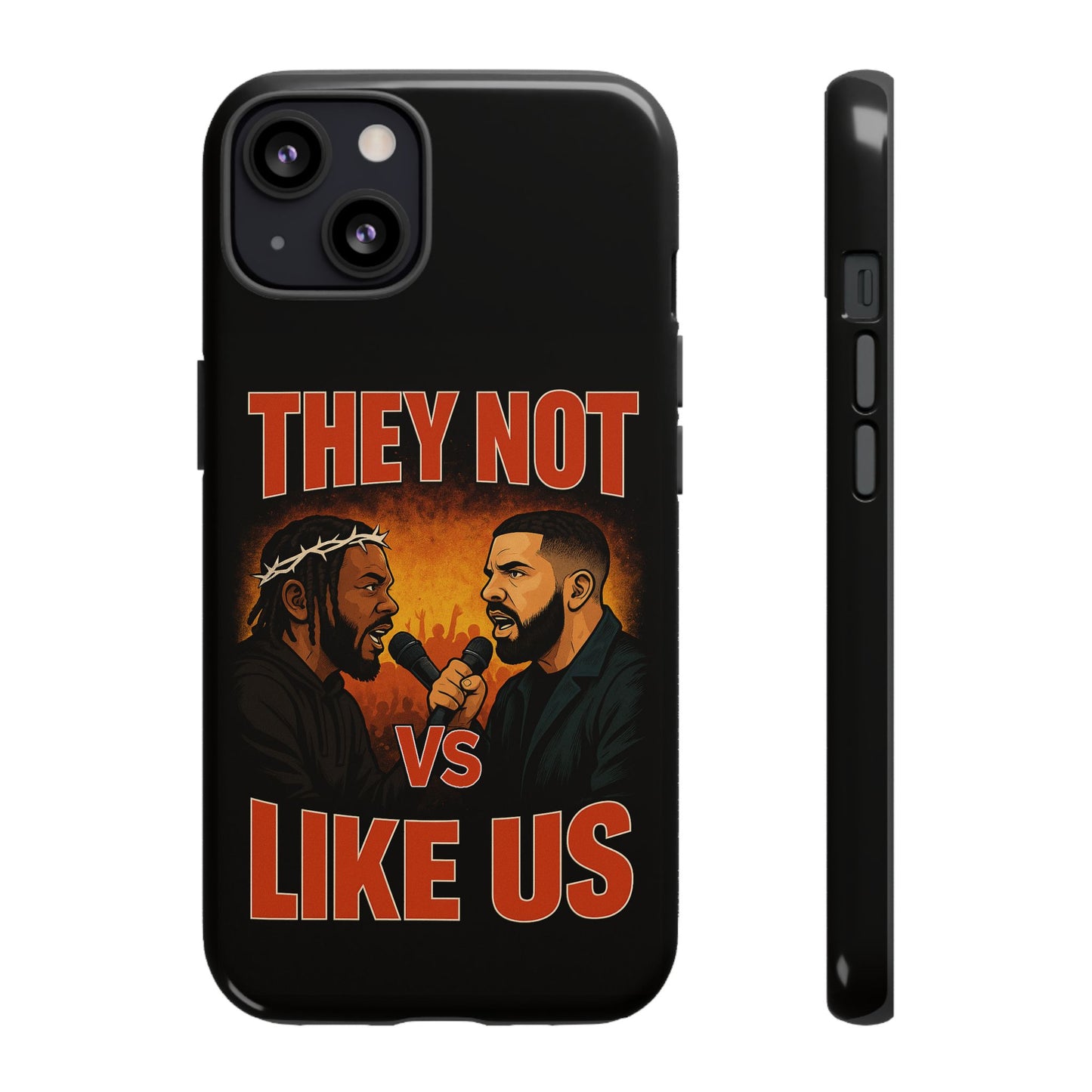 "Tough phone case, durable iPhone cover with funny design, perfect gift for Drake fans.