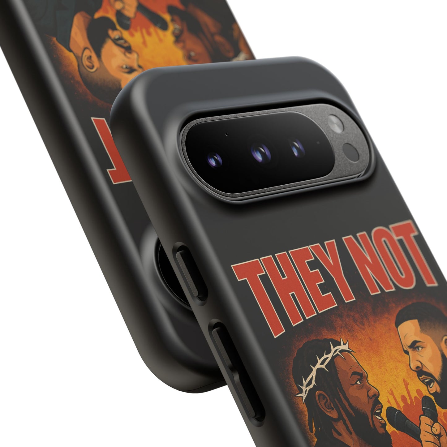 "Tough phone case, durable iPhone cover with funny design, perfect gift for Drake fans.