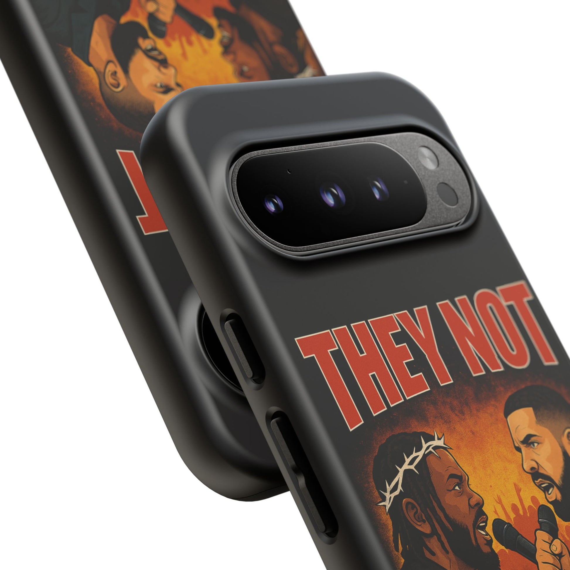 "Tough phone case, durable iPhone cover with funny design, perfect gift for Drake fans.