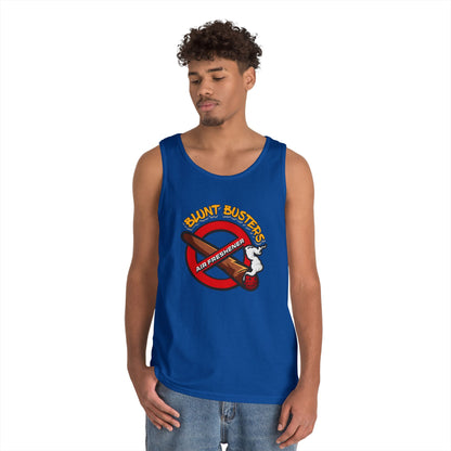 "Blunt Busters unisex heavy cotton tank top, fun summer tee for parties, festivals, and casual wear."
