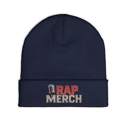 Rap Merch Embroidered Knit Beanie, Hip Hop Accessory, Music Lover Gift, Streetwear Fashion, Winter Warmth, Trendy Headwear