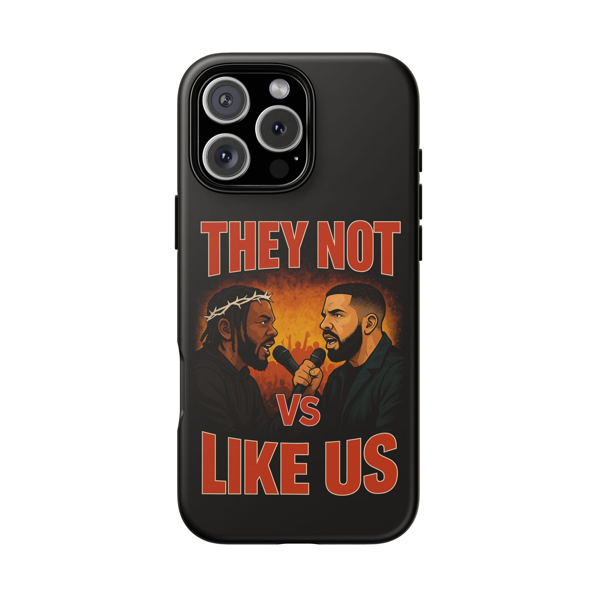 "Tough phone case, durable iPhone cover with funny design, perfect gift for Drake fans.