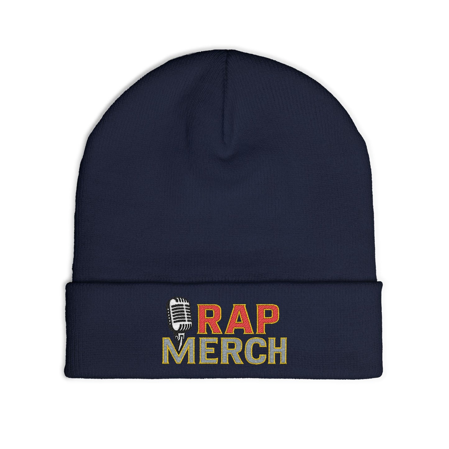 Rap Merch Embroidered Knit Beanie, Hip Hop Accessory, Music Lover Gift, Streetwear Fashion, Winter Warmth, Trendy Headwear