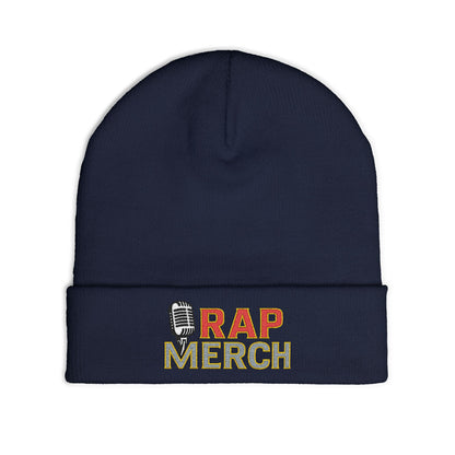Rap Merch Embroidered Knit Beanie, Hip Hop Accessory, Music Lover Gift, Streetwear Fashion, Winter Warmth, Trendy Headwear