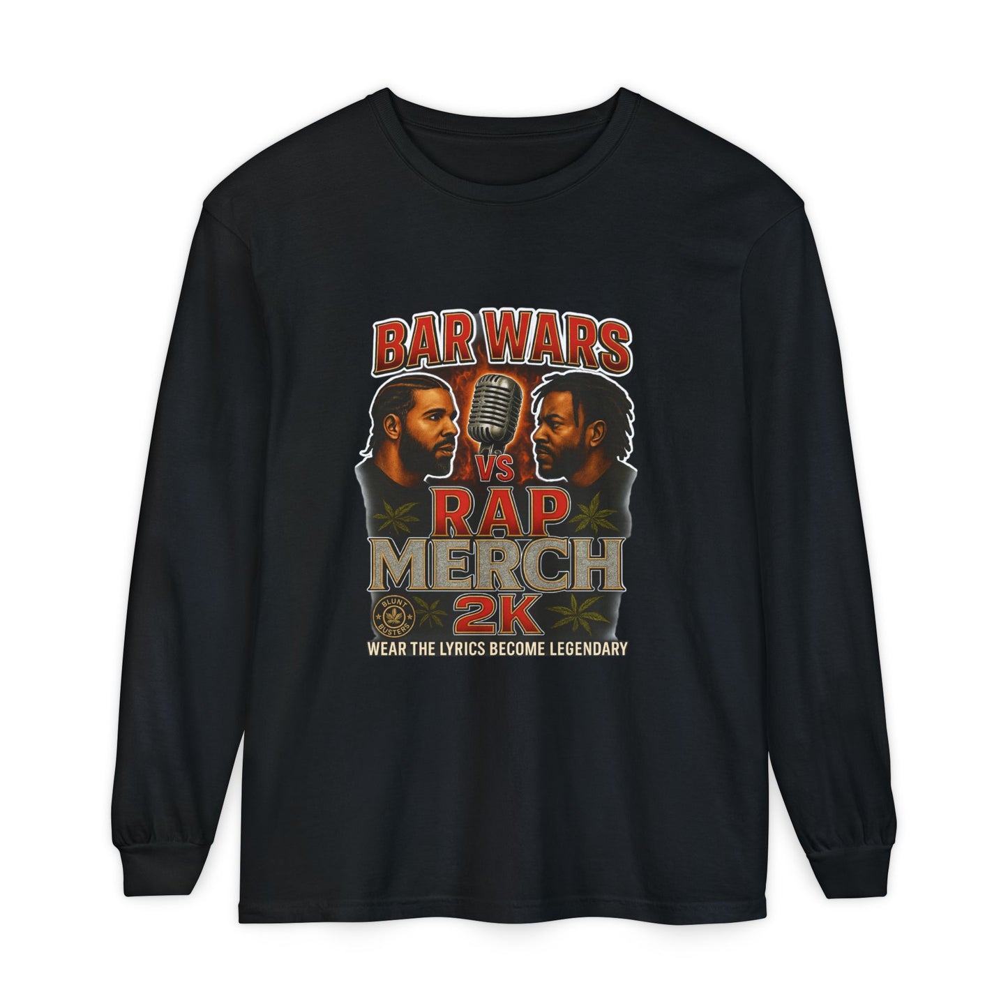 Bar Wars Long Sleeve T-Shirt for Casual Wear, Hipster Gift, Streetwear Style, Unisex Fashion, Graphic Tees, Blunt Busters Design