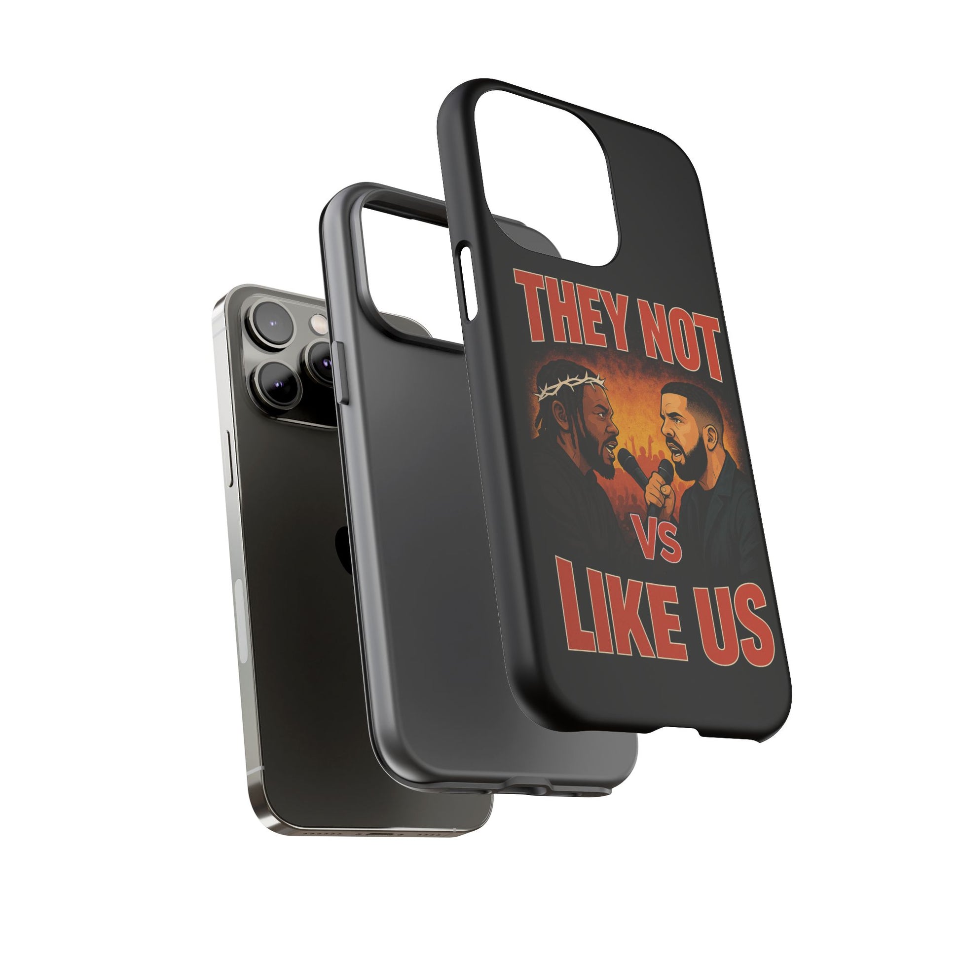 "Tough phone case, durable iPhone cover with funny design, perfect gift for Drake fans.