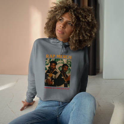 Trendy Hip-Hop Crop Hoodie, Streetwear, Music Lover Gift, Casual Wear, Festival Apparel, Unique Rap Merchandise