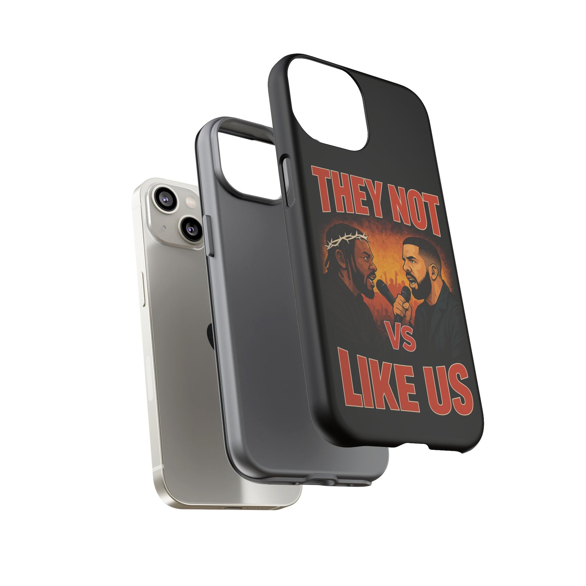 "Tough phone case, durable iPhone cover with funny design, perfect gift for Drake fans.