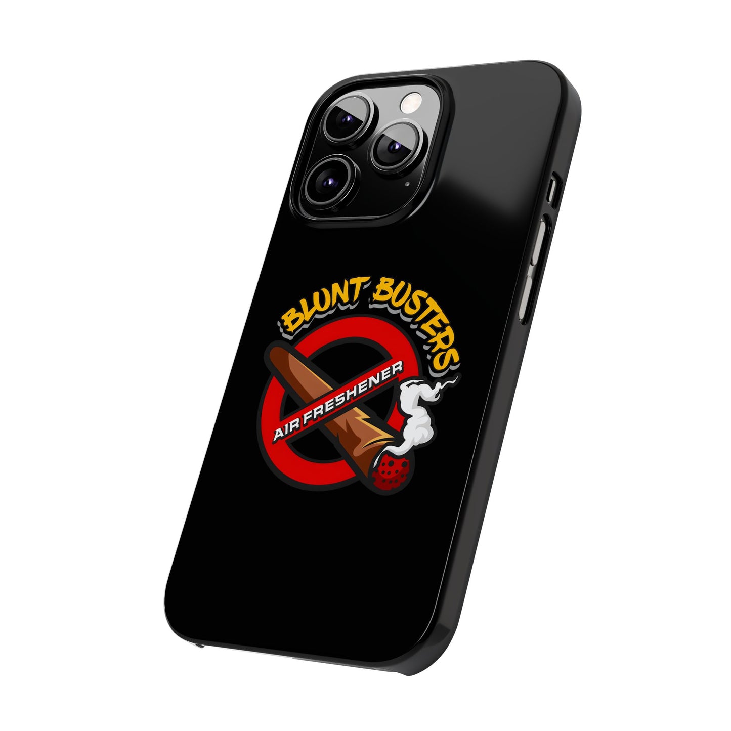 "Slim phone case with Blunt Busters design, trendy protective accessory and fun gift.