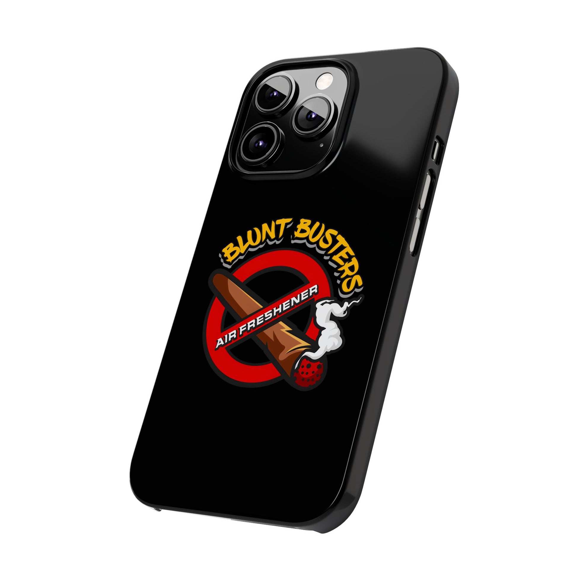 "Slim phone case with Blunt Busters design, trendy protective accessory and fun gift.