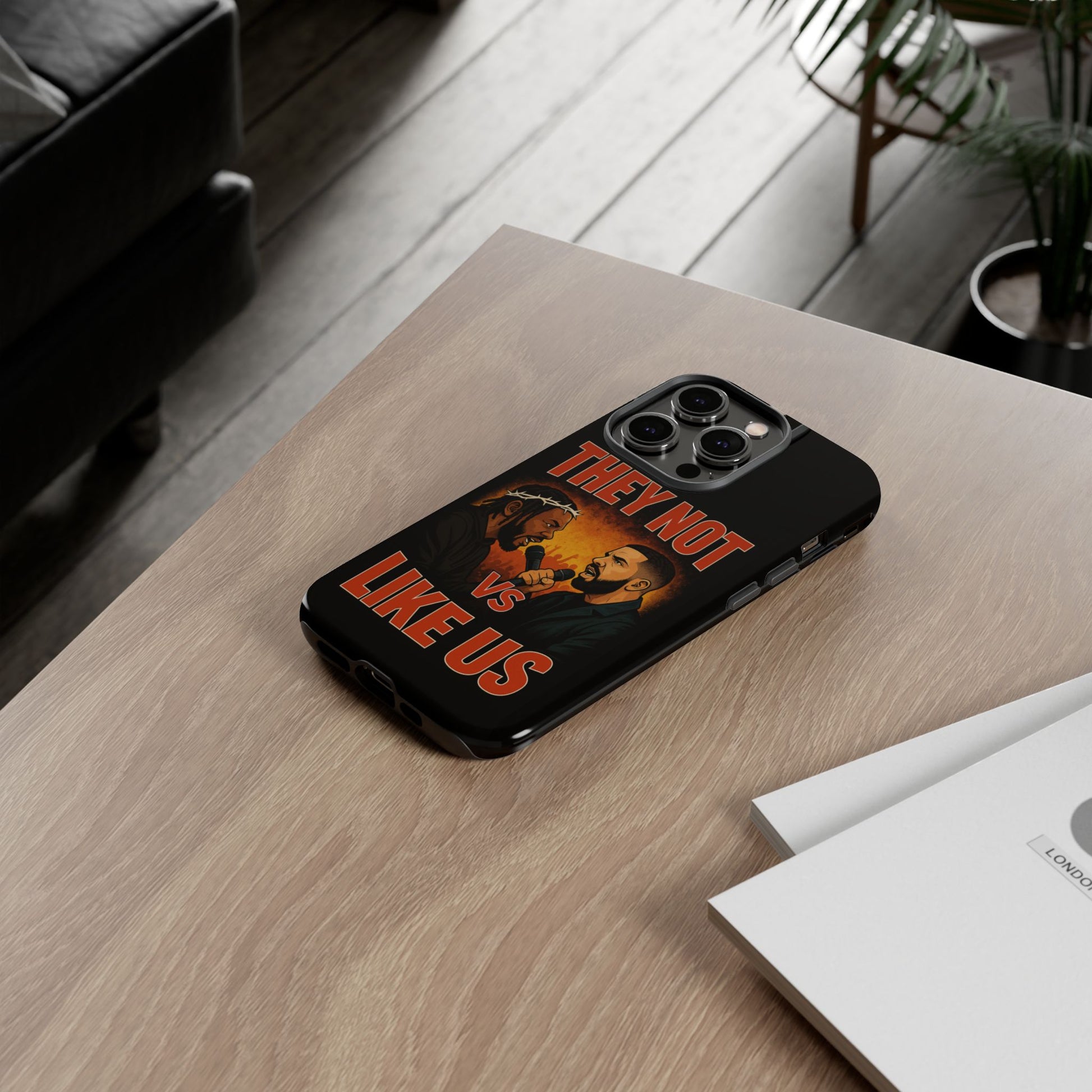 "Tough phone case, durable iPhone cover with funny design, perfect gift for Drake fans.