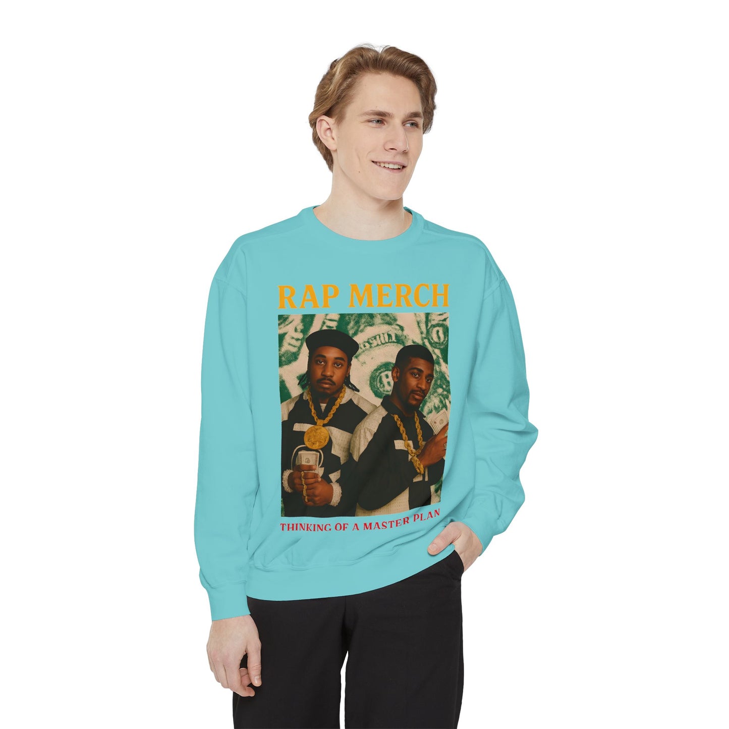 Rap Merch Unisex Garment-Dyed Sweatshirt, Cool Streetwear, Gift for Hip-Hop Fans, Casual Wear, Music Lover's Apparel