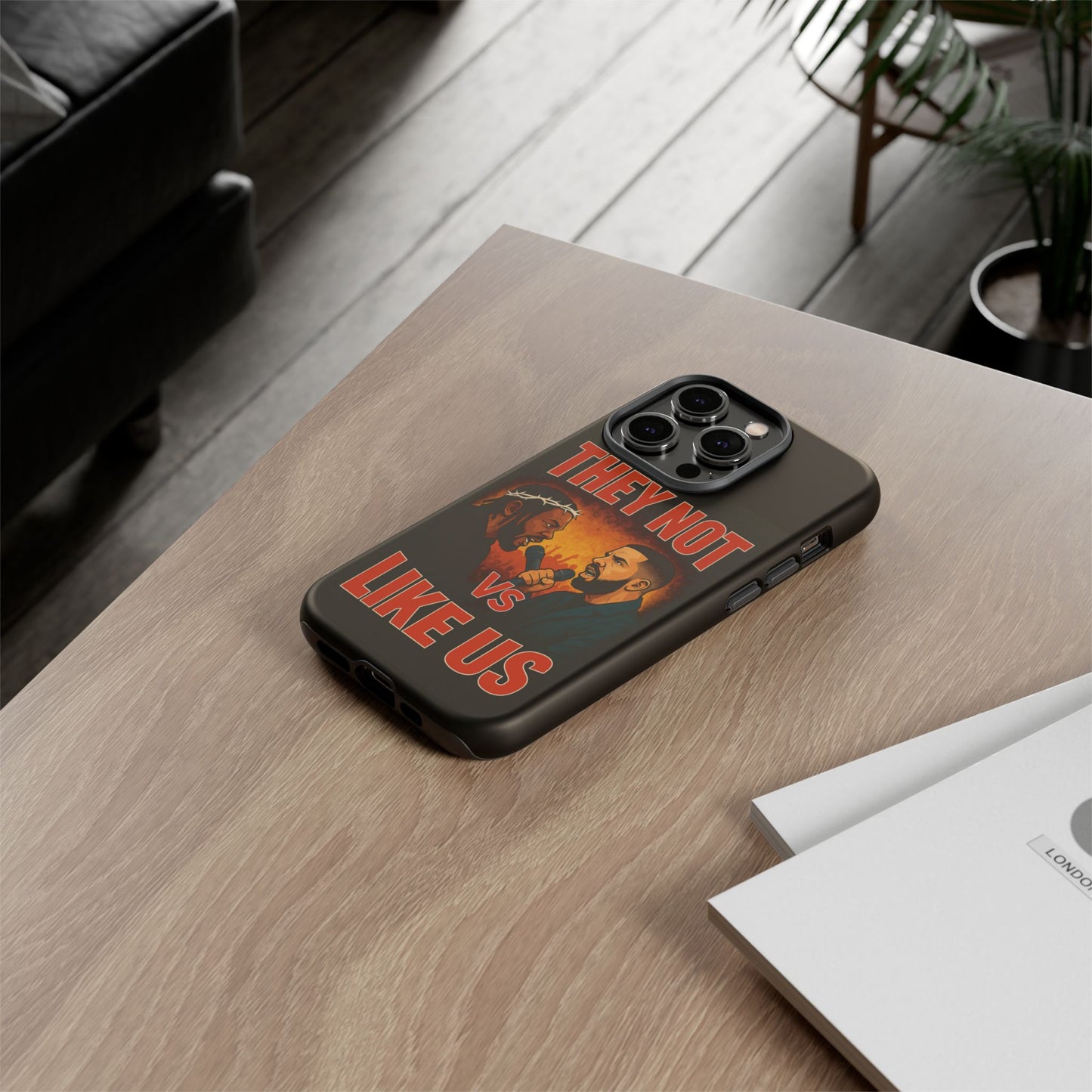 "Tough phone case, durable iPhone cover with funny design, perfect gift for Drake fans.