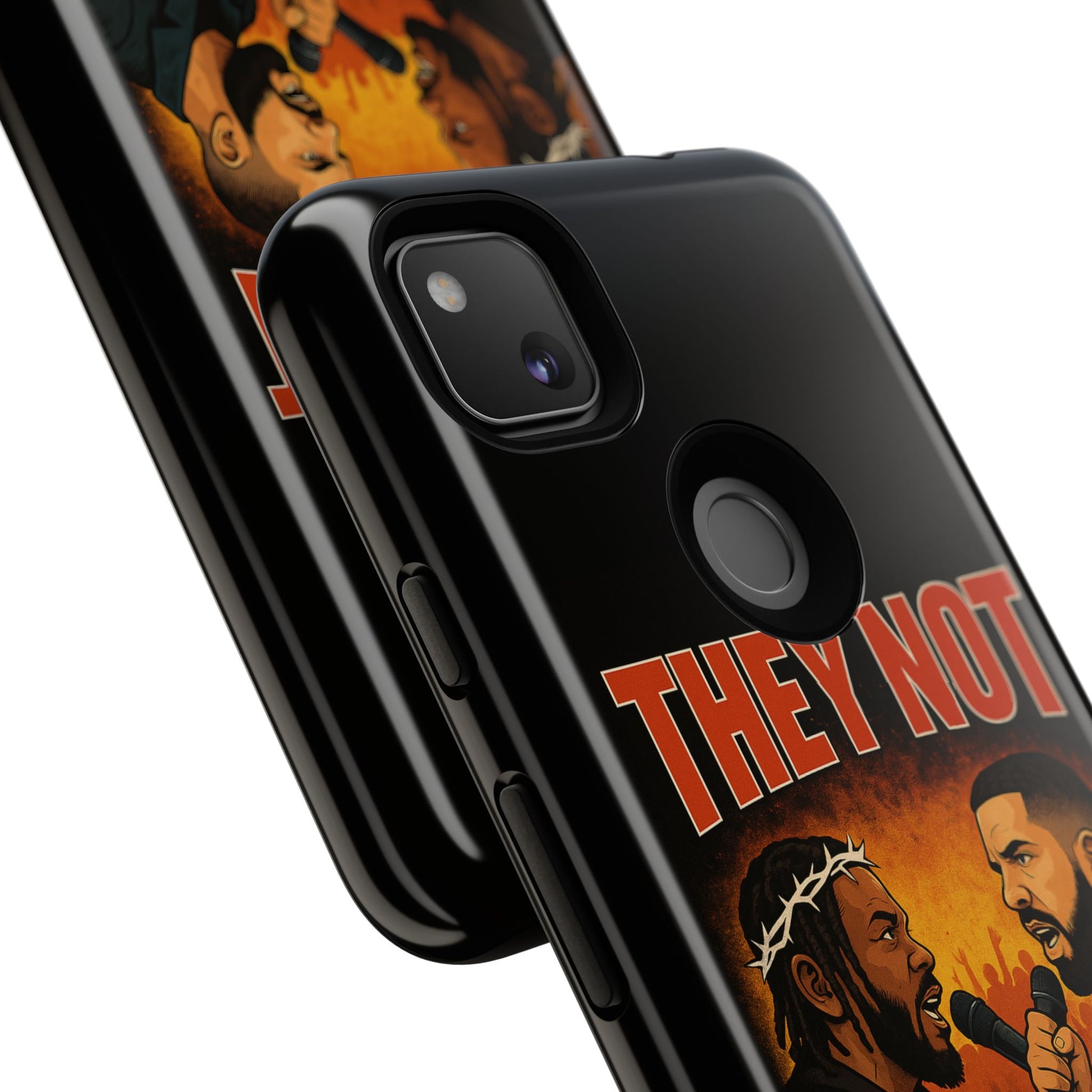 "Tough phone case, durable iPhone cover with funny design, perfect gift for Drake fans.