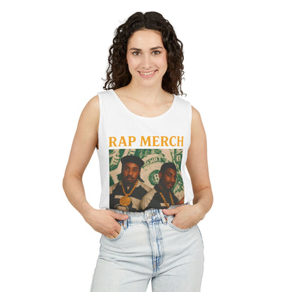 Rap Merch Garment-Dyed Tank Top - Unisex Music Apparel, Hip-Hop Fashion, Casual Summer Wear, Gift for Music Lovers, Festival Clothing