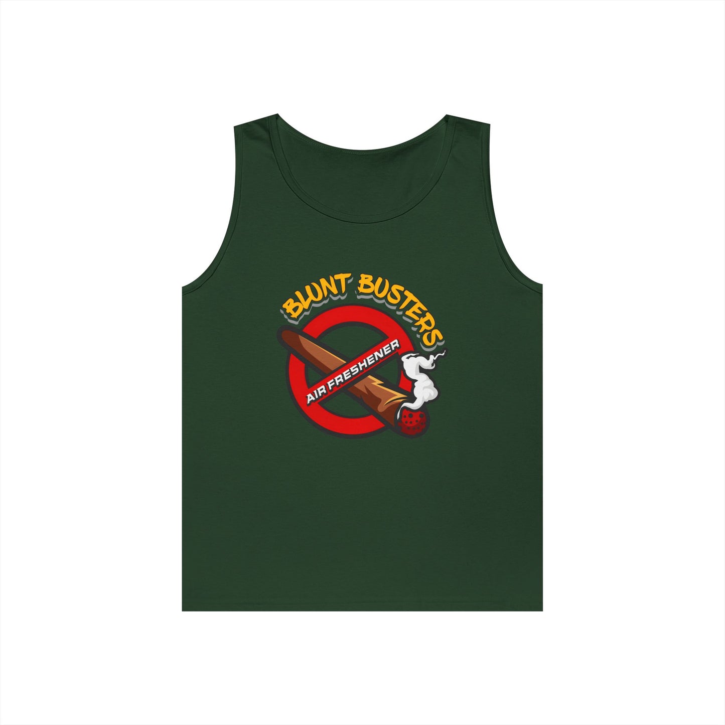 "Blunt Busters unisex heavy cotton tank top, fun summer tee for parties, festivals, and casual wear."