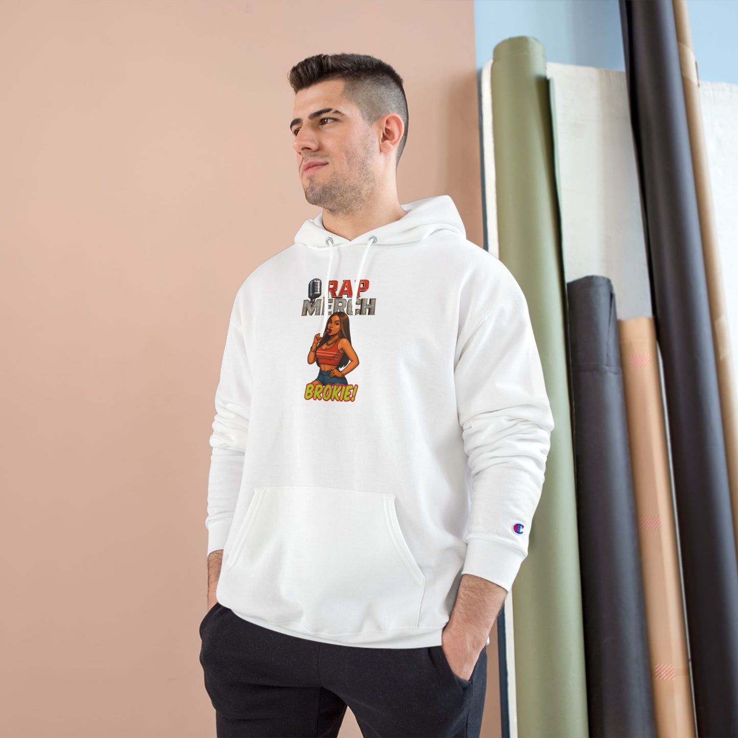 Rap Merch Champion Hoodie - Hip Hop Apparel, Cozy Streetwear, Music Lover Gift, Casual Style, Trendy Outfit