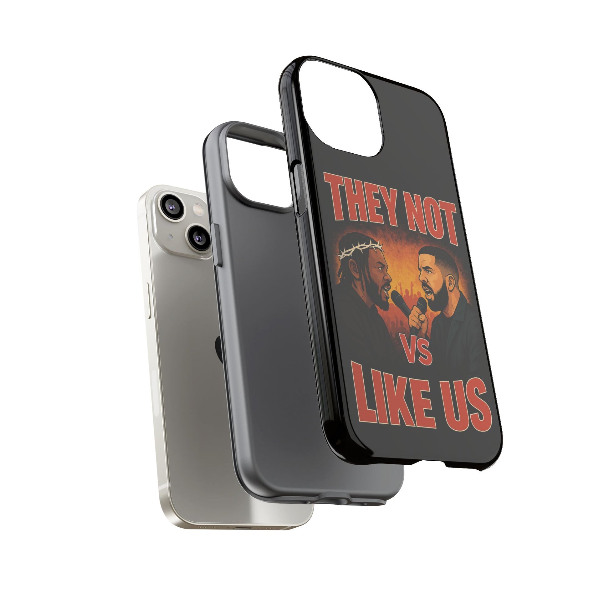 "Tough phone case, durable iPhone cover with funny design, perfect gift for Drake fans.