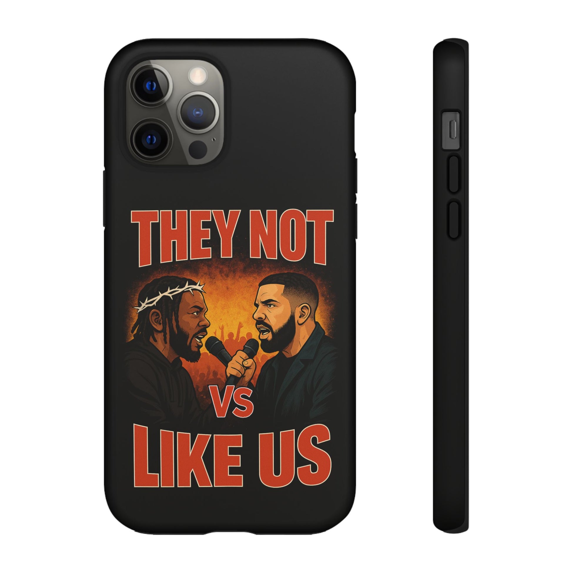 "Tough phone case, durable iPhone cover with funny design, perfect gift for Drake fans.