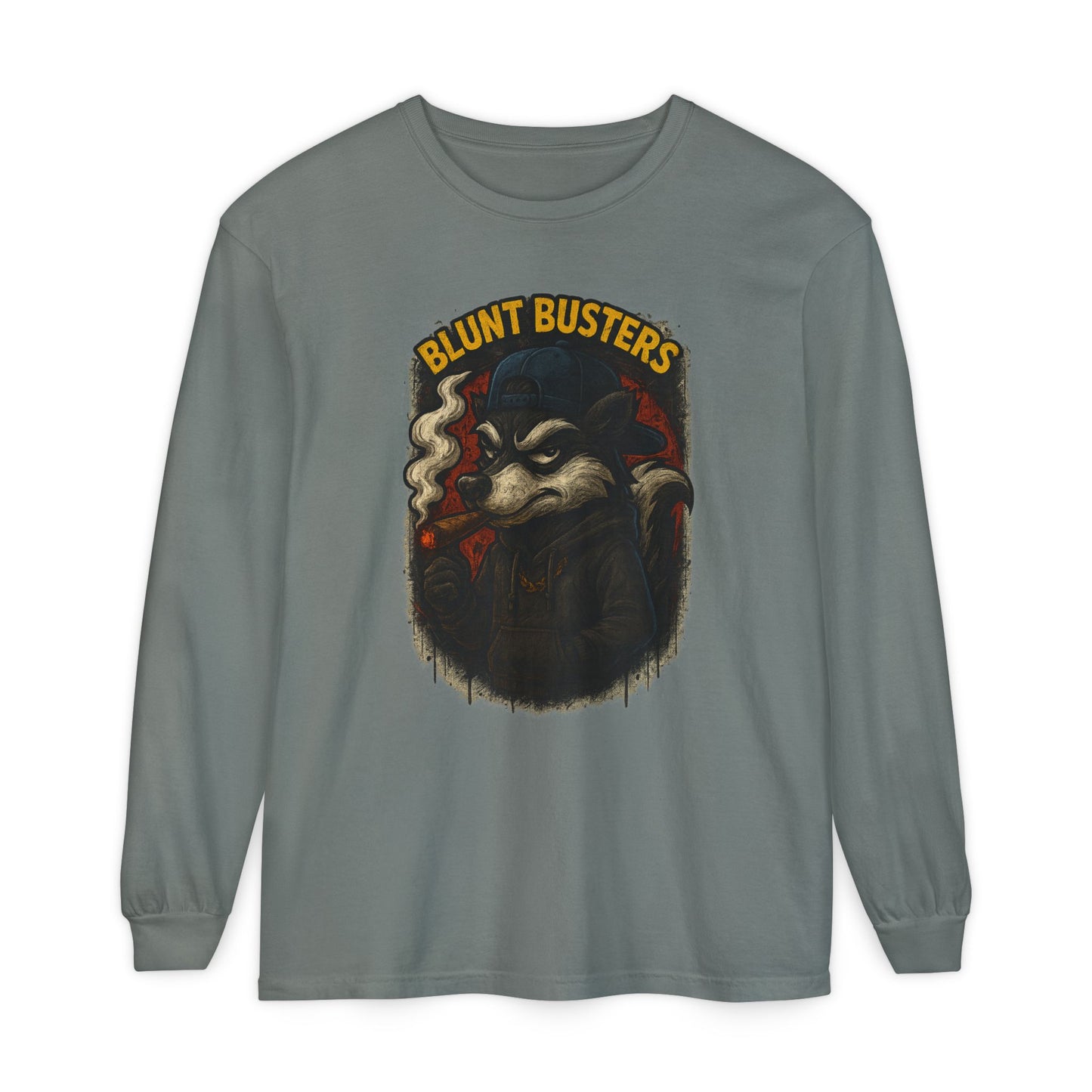 Retro Cartoon Long Sleeve T-Shirt for Casual Wear, Hipster Gift, Streetwear Style, Unisex Fashion, Graphic Tees, Blunt Busters Design