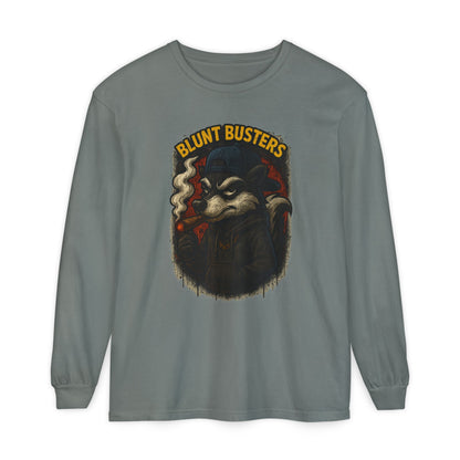 Retro Cartoon Long Sleeve T-Shirt for Casual Wear, Hipster Gift, Streetwear Style, Unisex Fashion, Graphic Tees, Blunt Busters Design