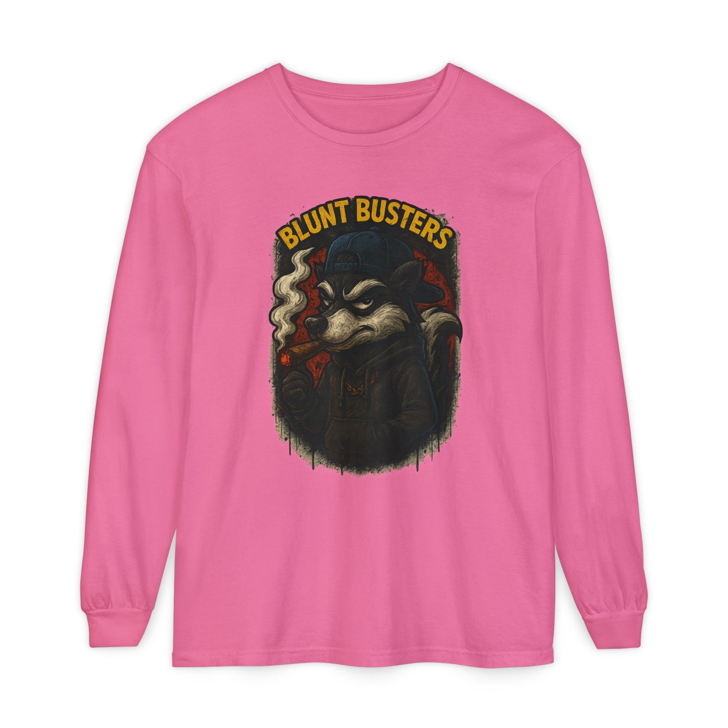 Retro Cartoon Long Sleeve T-Shirt for Casual Wear, Hipster Gift, Streetwear Style, Unisex Fashion, Graphic Tees, Blunt Busters Design