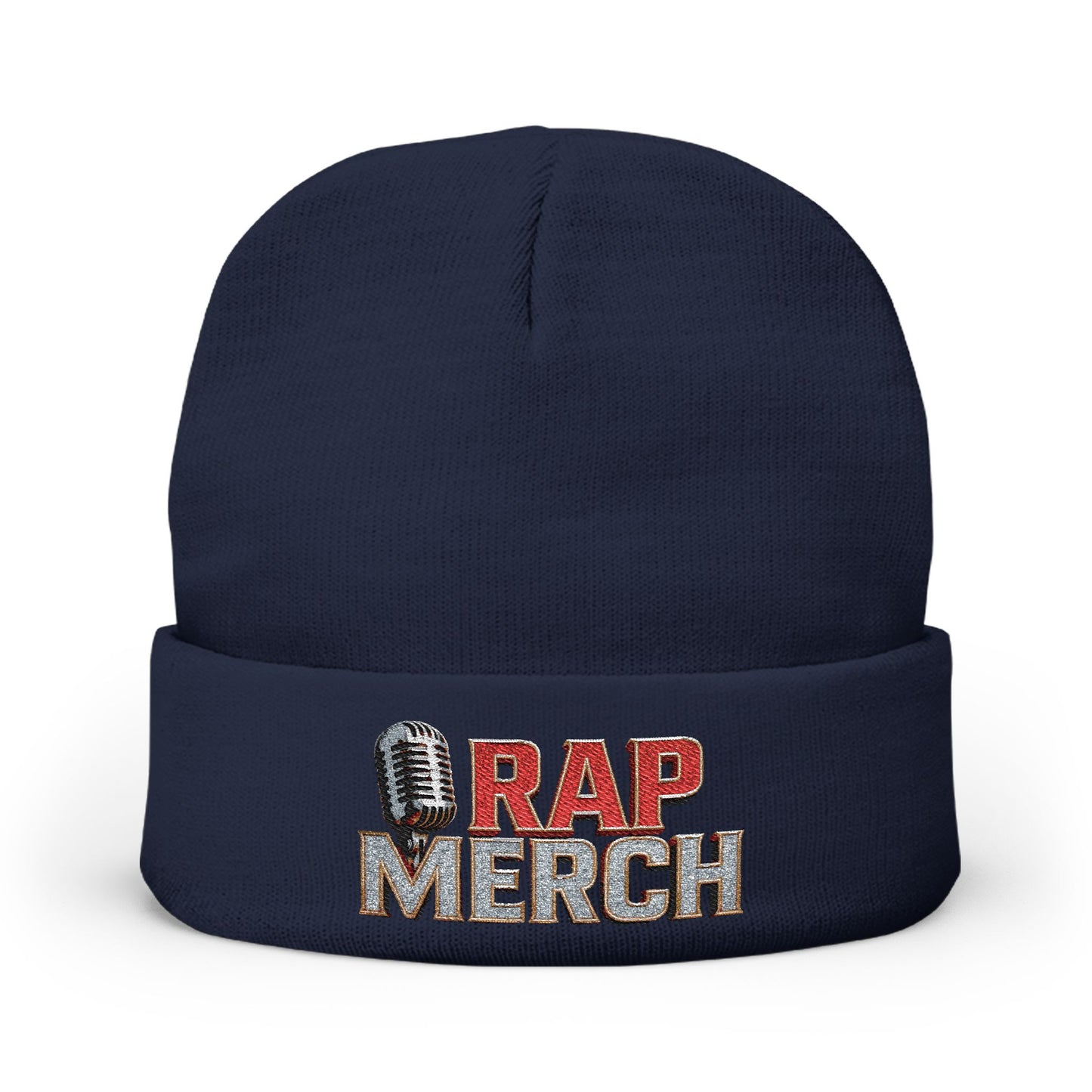 Rap Merch Embroidered Knit Beanie, Hip Hop Accessory, Music Lover Gift, Streetwear Fashion, Winter Warmth, Trendy Headwear