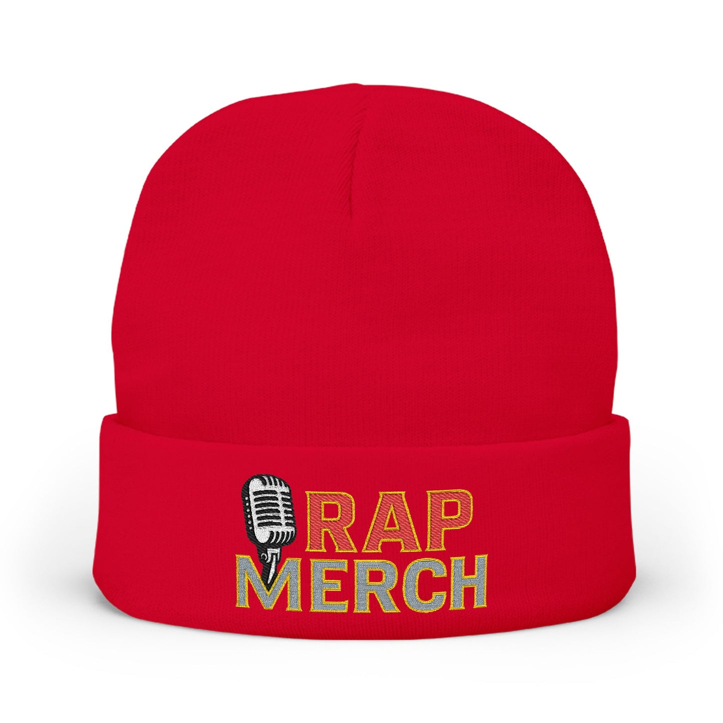 Rap Merch Embroidered Knit Beanie, Hip Hop Accessory, Music Lover Gift, Streetwear Fashion, Winter Warmth, Trendy Headwear