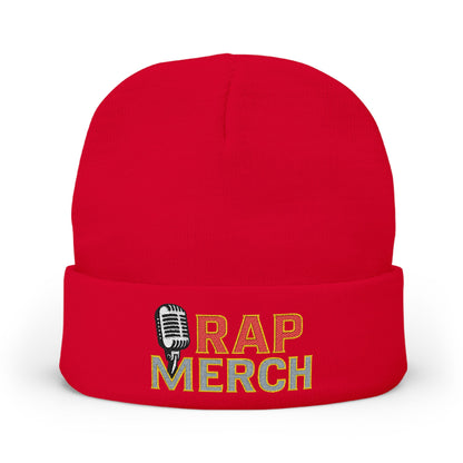 Rap Merch Embroidered Knit Beanie, Hip Hop Accessory, Music Lover Gift, Streetwear Fashion, Winter Warmth, Trendy Headwear