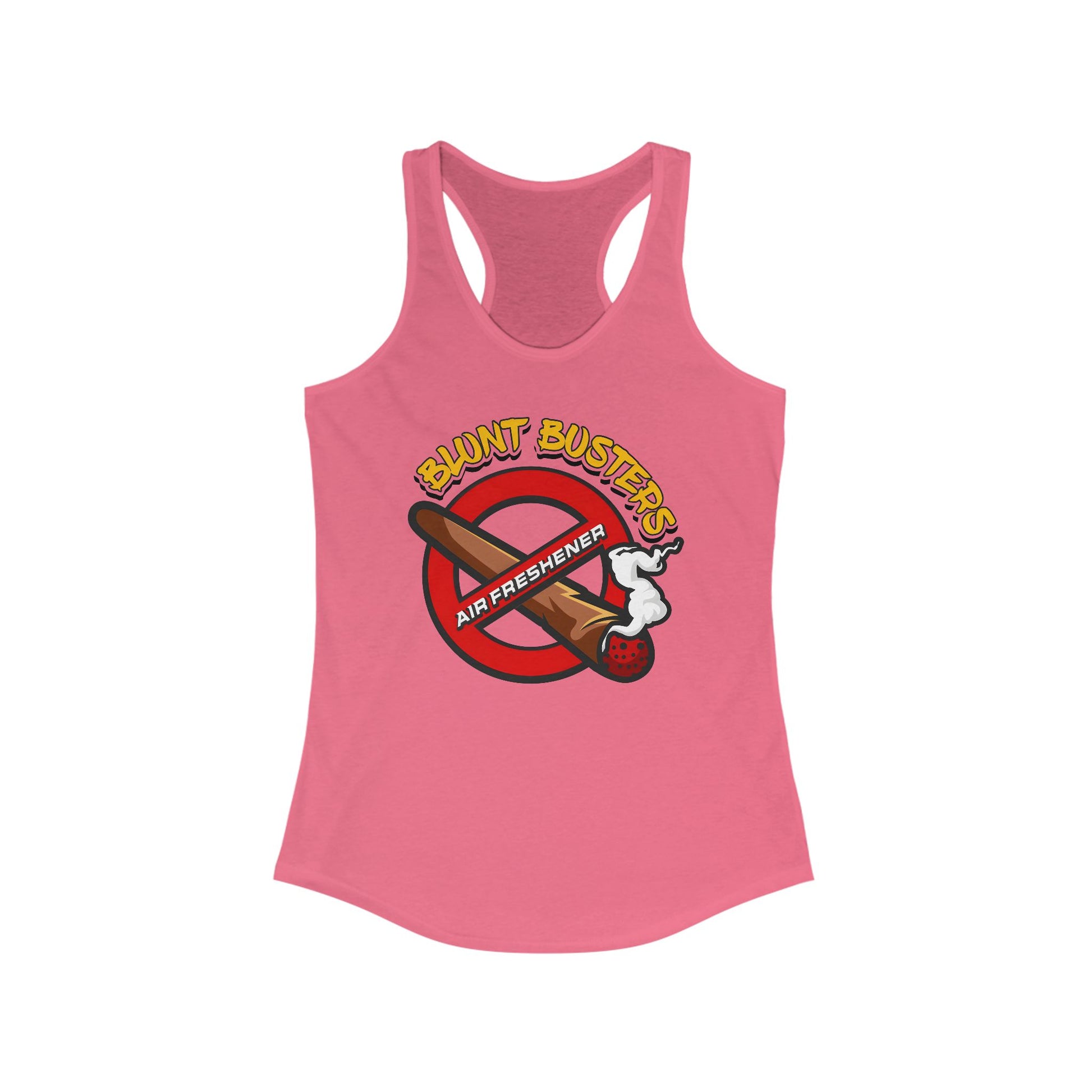 Ghostbusters-themed women’s racerback tank top, retro summer tee for fans and casual wear.