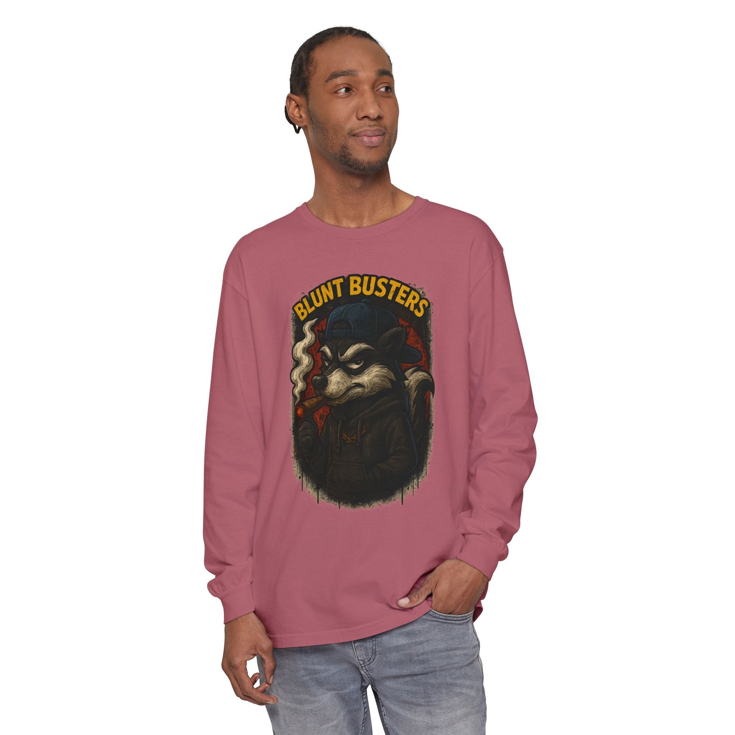 Retro Cartoon Long Sleeve T-Shirt for Casual Wear, Hipster Gift, Streetwear Style, Unisex Fashion, Graphic Tees, Blunt Busters Design