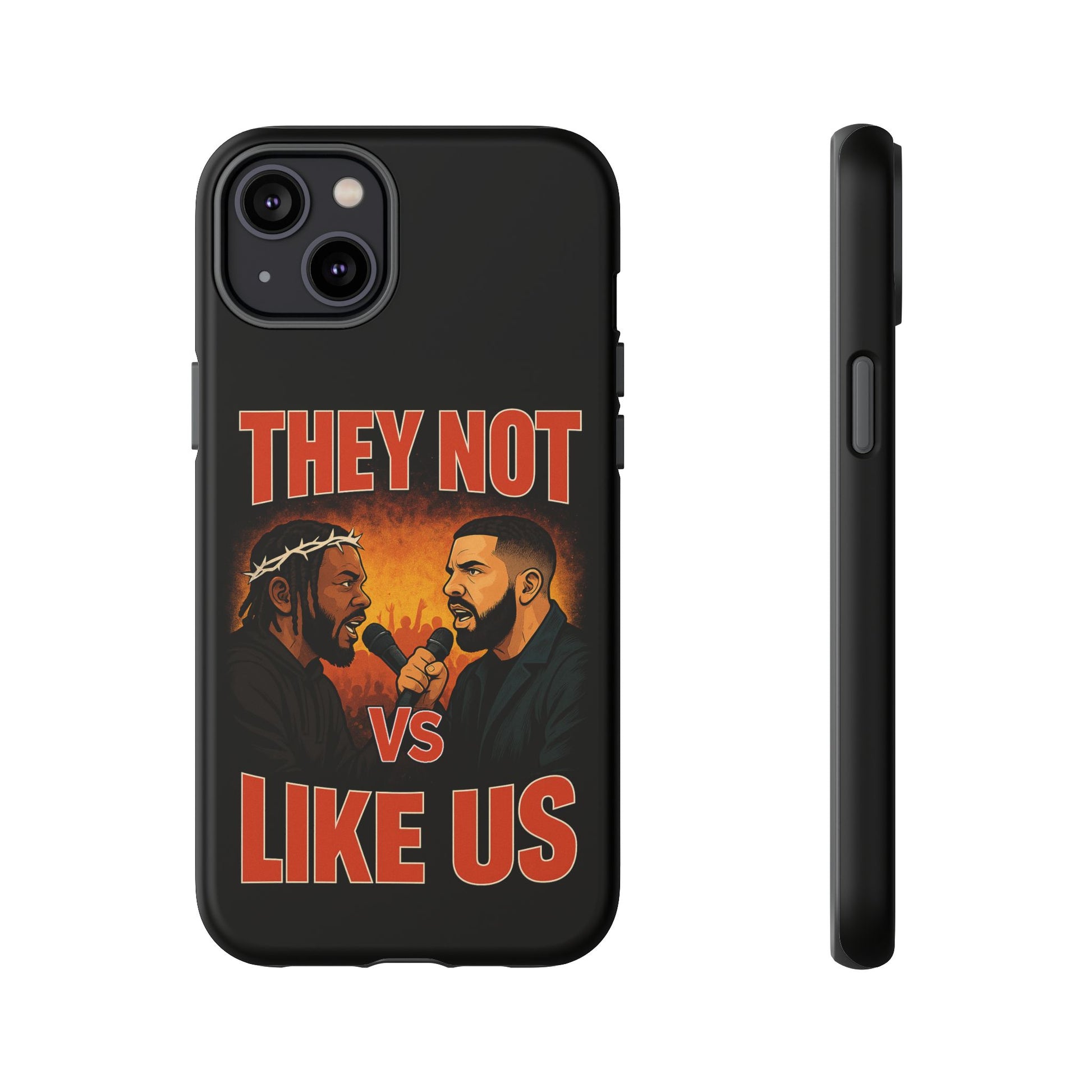"Tough phone case, durable iPhone cover with funny design, perfect gift for Drake fans.