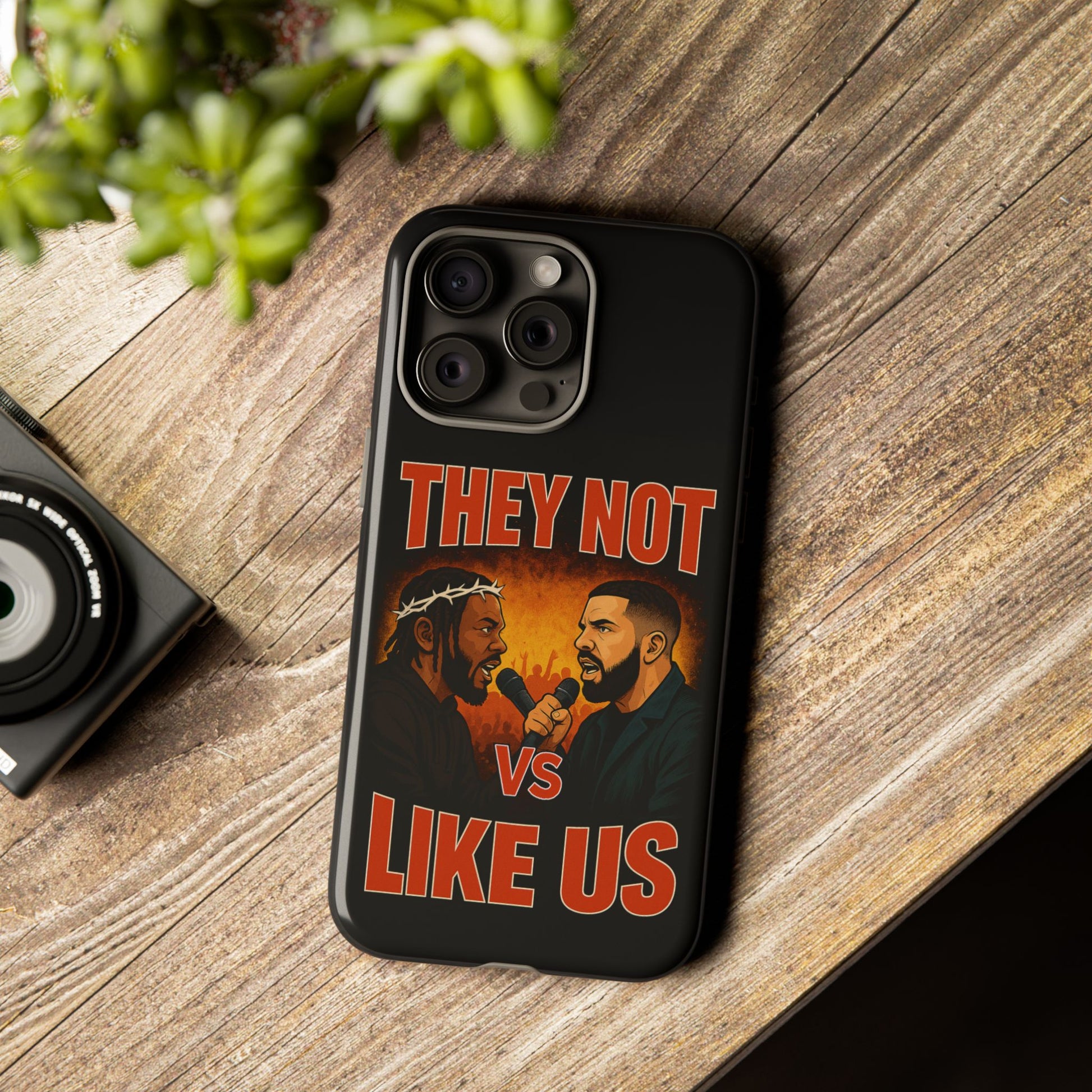 "Tough phone case, durable iPhone cover with funny design, perfect gift for Drake fans.